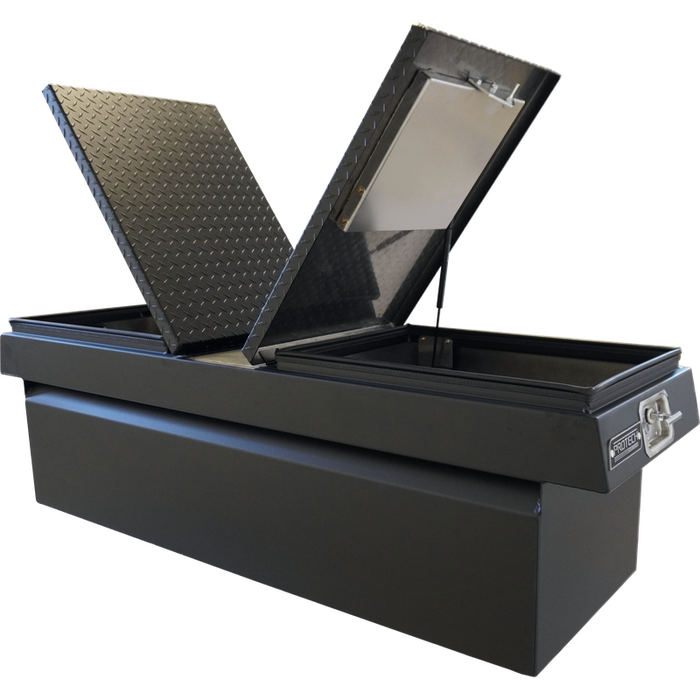 ProTech Crossover 20X20X70 Gull Wing Box Diamond Plate Lid Textured Black Standard Profile Includes Tray Model 54-8012-TB