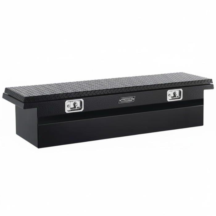 ProTech Crossover 15X20X70 Single Lid Box Diamond Plate Lid Textured Black Low Profile Includes Tray Model 54-8211LP-TB