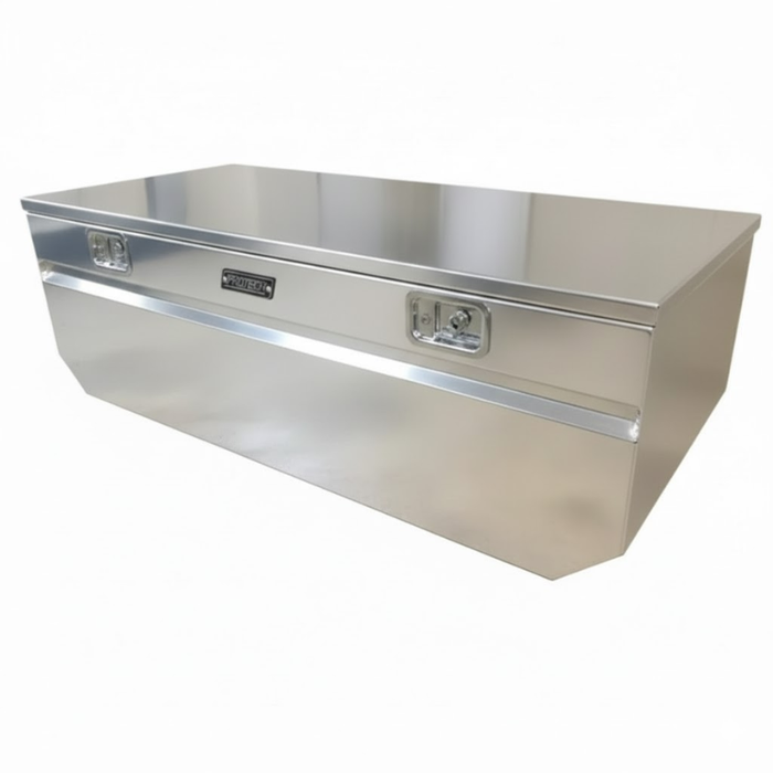 Protech Chest Tool Box - 19.5X24X60, V-Notched, Smooth Lid, Ford Bright Aluminum Includes Tray Model 54-8436