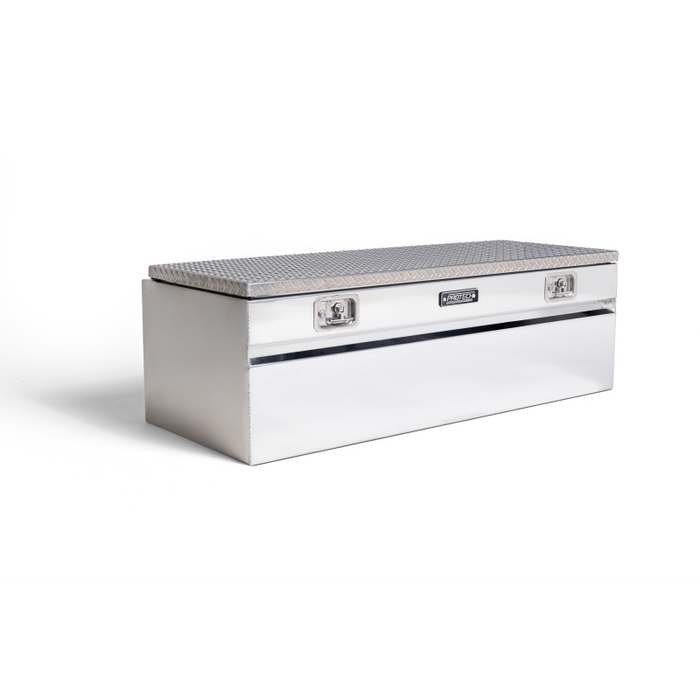 Protech Chest Tool Box - 19X20X47 Diamond Plate Lid Bright Aluminum Model 54-8460