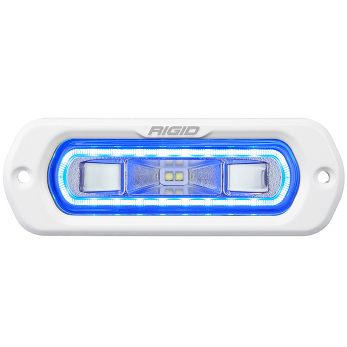 Rigid Industries SR-L Series Marine Spreader Pod, 2 Wire Flush Mount, White W/Blue Halo Model 51201