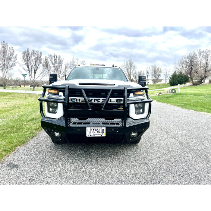 Bodyguard T2 Front Extreme - Sensor Cutouts Factory Fog Cutouts Receiver Hitch Skid Plate W/O Mesh Grille With Camera Harness Texture Black Powder Coat Model EEC20BYHTNH