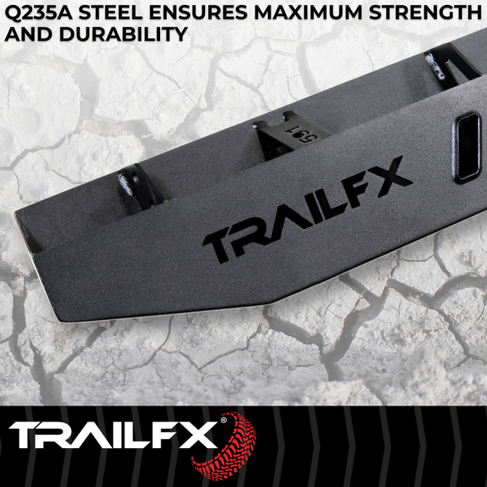 TrailFX Overland Running Boards Black Steel Model ORB008