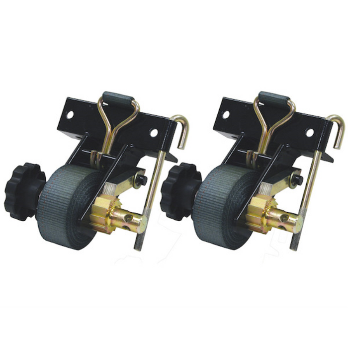 Buyers Products 1-1/2 Inch x 7 Foot Steel Ladder Rack Ratchet Tie Down Angle Mount with Double J Hooks Model 5480005