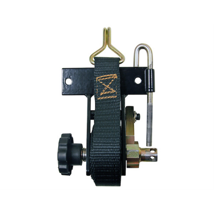 Buyers Products 1-1/2 Inch x 7 Foot Steel Ladder Rack Ratchet Tie Down Angle Mount with Double J Hooks Model 5480005