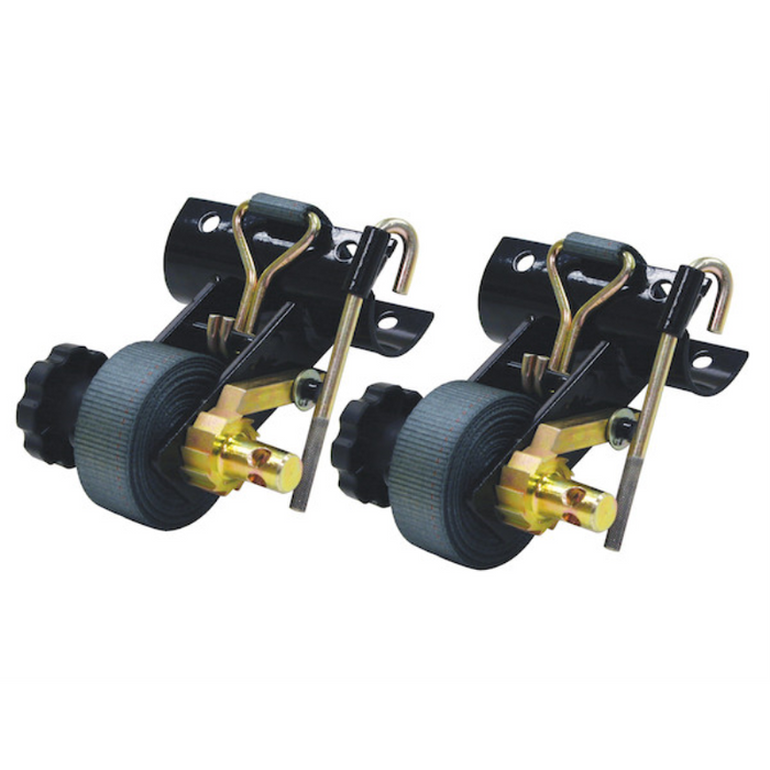 Buyers Products 1-1/2 Inch x 7 Foot Steel Ladder Rack Ratchet Tie Down Tube Mount with Double J Hooks Model 5480007