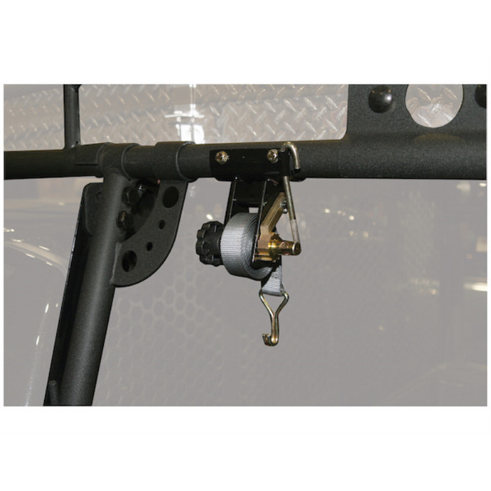 Buyers Products 1-1/2 Inch x 7 Foot Steel Ladder Rack Ratchet Tie Down Tube Mount with Double J Hooks Model 5480007