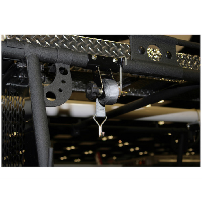 Buyers Products 1-1/2 Inch x 7 Foot Steel Ladder Rack Ratchet Tie Down Tube Mount with Double J Hooks Model 5480007