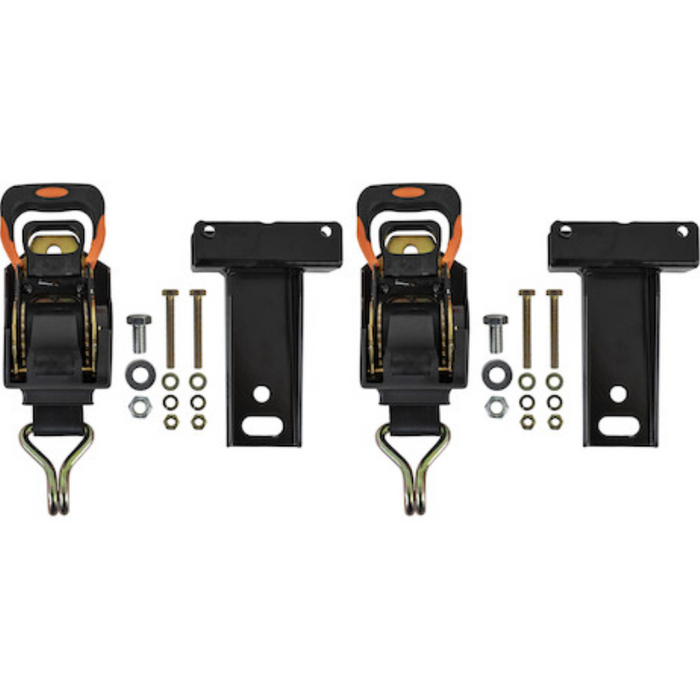 Buyers Products Spring Retracting Tie Downs for Round Tube Ladder Racks - Pair of 2 Mounts Model 5480017