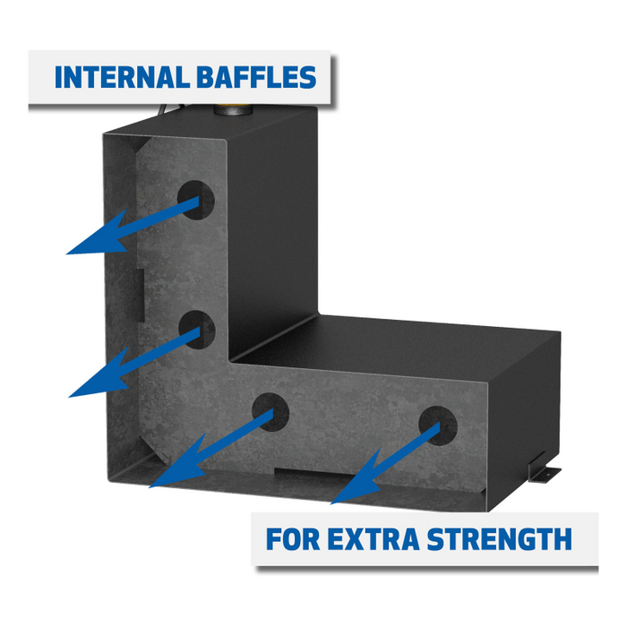 UWS Matte Black 75-Gallon L-Shape Steel Transfer Tank Model ST-75-L-MB