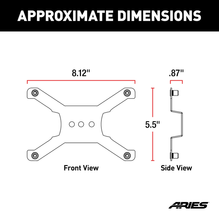 ARIES Jeep Bumper License Plate Bracket Model 55-0000