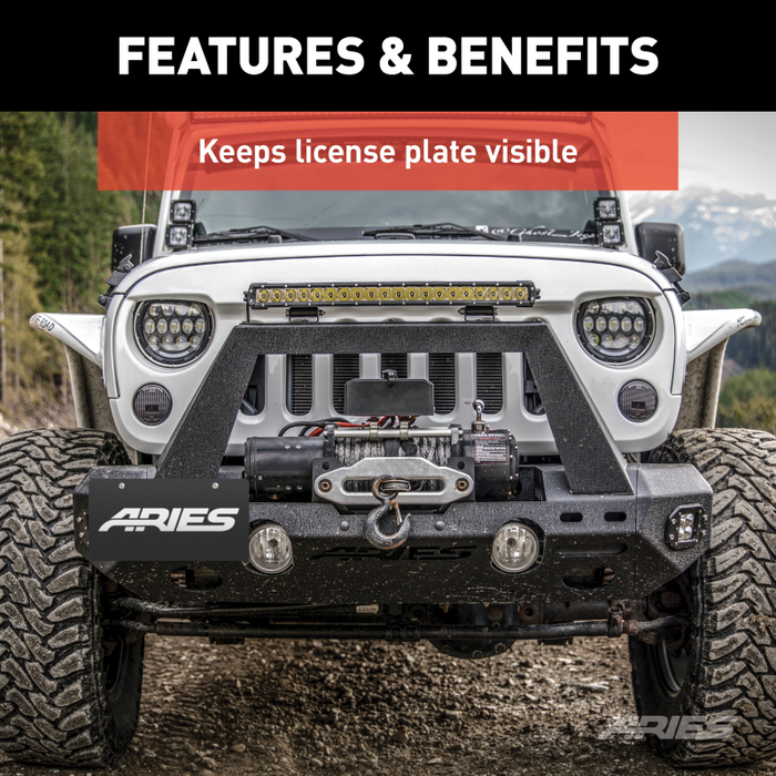 ARIES Jeep Bumper License Plate Bracket Model 55-0000