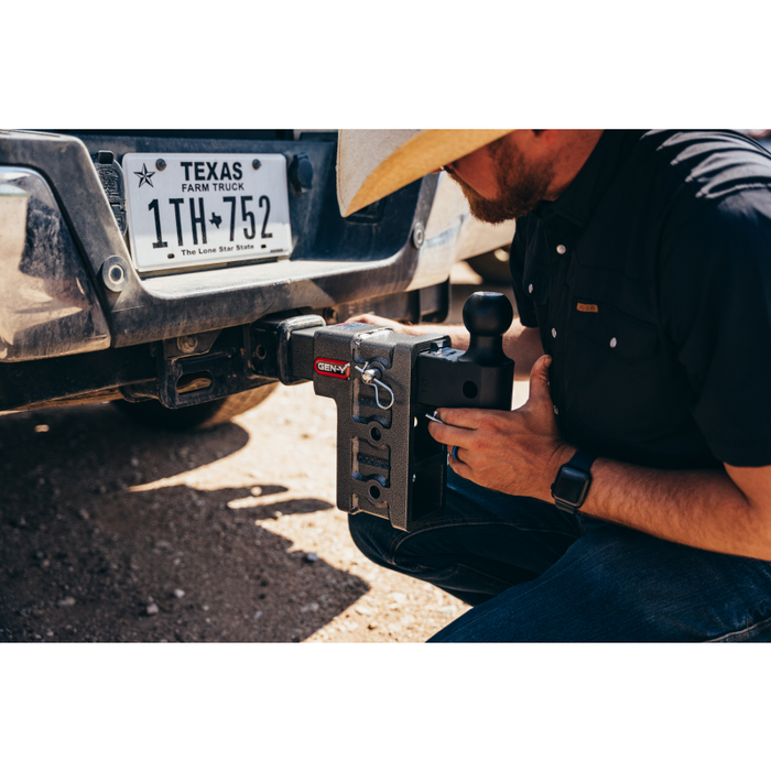 GEN-Y MEGA-DUTY 2" Offset Shank 5" Rise, 7.5" Drop 2K TW 16K Hitch & GH-051 Dual-Ball Model GH-216