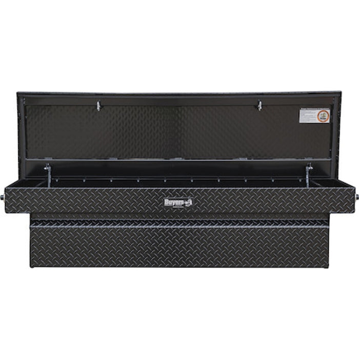 Buyers Products 23x20x71 Inch Gloss Black Diamond Tread Aluminum Crossover Truck Box Model 1729440