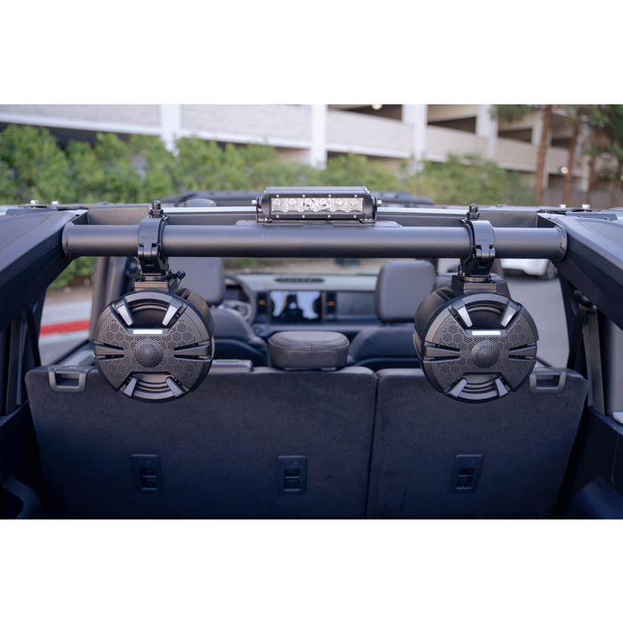 DV8 Offroad 2021-2026 Ford Bronco Rear Speaker, Light Mount Bar Model BRSB-01