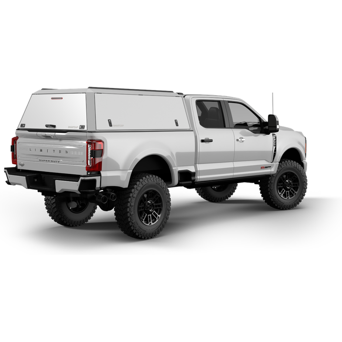 SmartCap OEM White Truck Bed Cap EDGE Defender Series w/ Vertical Locks Model ED0336-WN