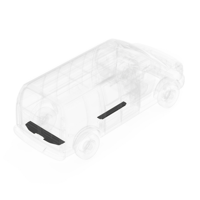 LEGEND Steel Floor THigh Roofeshold Set GMC Savana/Chevy Express Cargo Van (all WB lengths) - Black - Single Side Door Model 309-151-1011