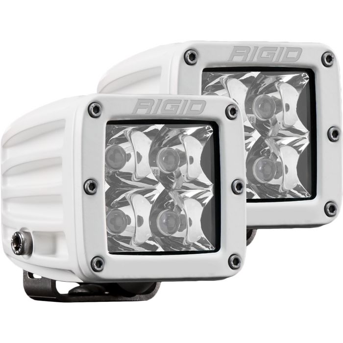 Rigid Industries D-Series PRO LED Light, Spot Optic, Surface Mount, White Housing, Pair Model 602213