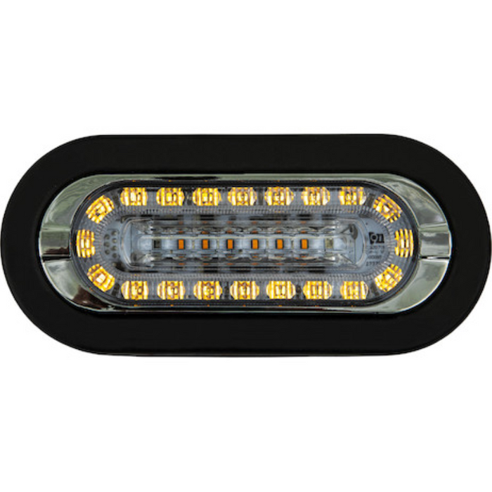 Buyers Products 6 Inch Combination Oval LED Amber Marker Light with Amber Strobe Light With Grommet Model 5626026
