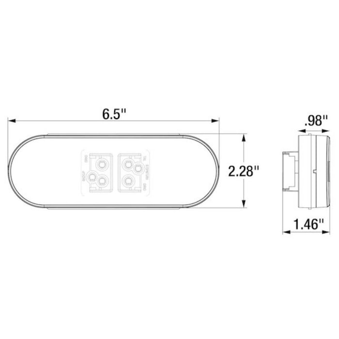 Buyers Products 6 Inch Oval LED Combination Stop/Turn/Tail And Backup Light (Light Only) 5626130