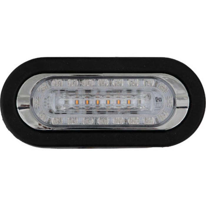 Buyers Products 6 Inch Combination Oval LED Amber Marker Light with Amber/Clear Strobe Light With Grommet Model 5626226