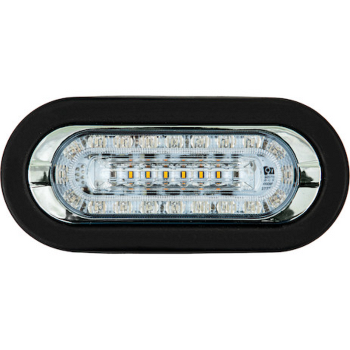 Buyers Products 6 Inch Combination Oval LED Amber Marker Light with Amber/Clear Strobe Light With Grommet Model 5626226