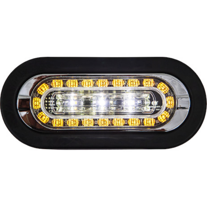 Buyers Products 6 Inch Combination Oval LED Amber Marker Light with Amber/Clear Strobe Light With Grommet Model 5626226