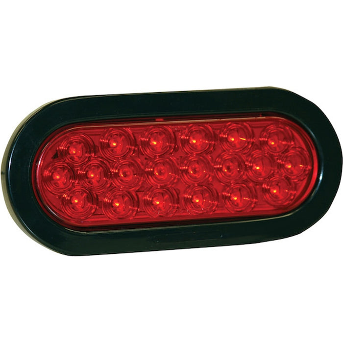 Buyers Products 6 Inch Red Oval Stop/Turn/Tail Light With 20 LEDs Kit (PL-3 Connection, Includes Grommet And Plug) Model 5626520