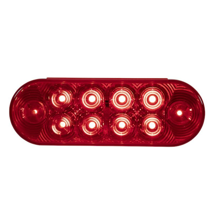 Buyers Products 6 Inch Red Oval Stop/Turn/Tail Light With 10 LEDs (PL-3 Connection) - Bulk LED 5626550