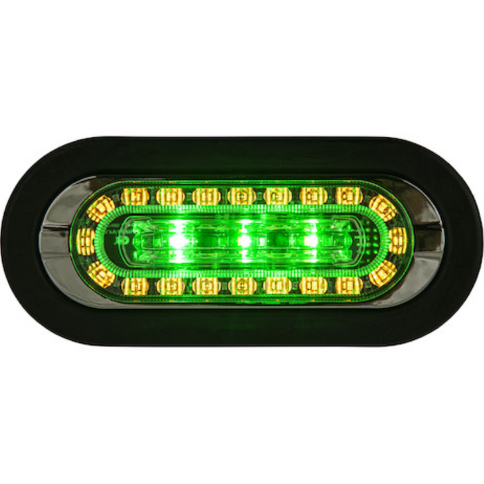 Buyers Products 6 Inch Combination Oval LED Amber Marker Light with Amber/Green Strobe Light With Grommet Model 5626926