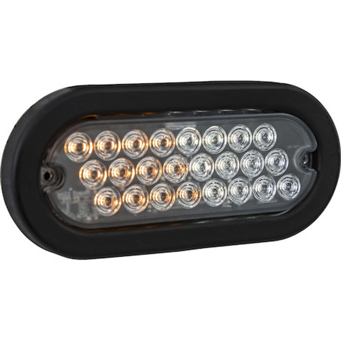 Buyers Products 6 Inch Oval Recessed LED Amber/Clear Strobe Light With Quad Flash With Grommet Model SL70AC