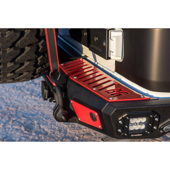 Bodyguard JL Rear Bumper Sensor Cutouts Reverse Light Cutouts Texture Black Powder Coat Model 56222T