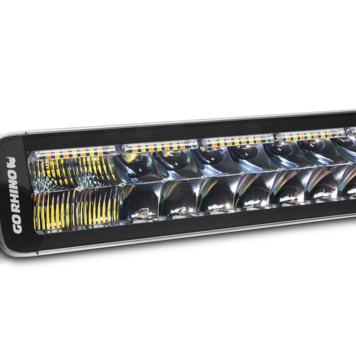Go Rhino Blackout Series DOUBLELINE 20" Double Row LED Light Bar w/Amber LEDs Model 752002112CDS
