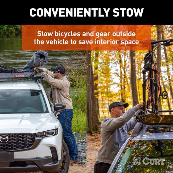 CURT 44" x 35" Black Steel Roof Rack Cargo Carrier Model 18123