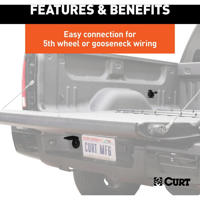 CURT 10-Foot Vehicle-Side Truck Bed 7-Pin Trailer Wiring Harness Extensions, Select Chevy, Dodge, Ford, GMC, Nissan, Ram, Toyota, 10-Pk Model 56000010