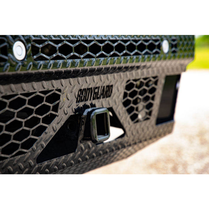 Bodyguard FT Front Extreme - Sensor Cutouts Fog Cutouts Receiver W/ Mesh Grille No Camera Harness Gloss Black Powder Coat **Fits 450/550 Trim** Model JEF23DYGMN