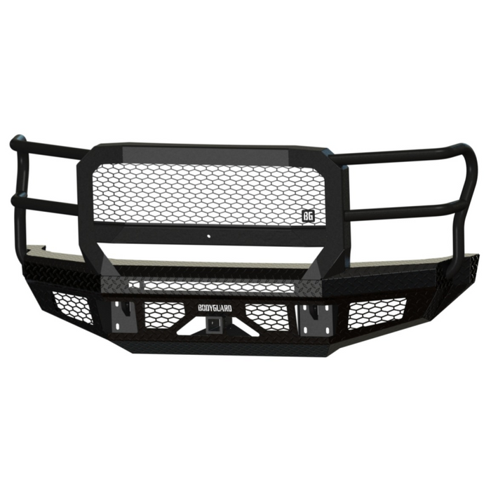 Bodyguard FT Front Extreme - No Sensors Fog Cutouts Receiver W/ Mesh Grille With Camera Harness Bare Metal **Fits 450/550 Trim** Model JEF17DNBMH
