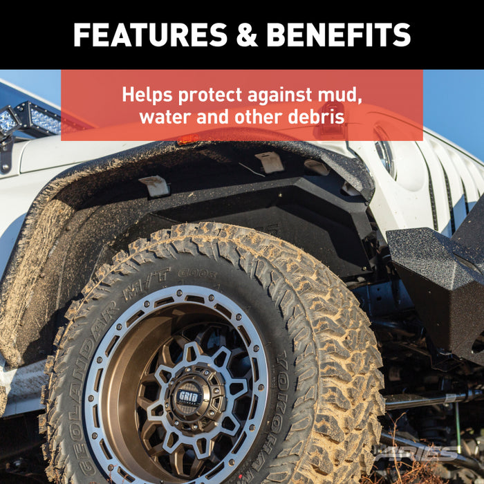 ARIES Jeep Wrangler JL Aluminum Front and Rear Inner Fender Liners Model 2500650