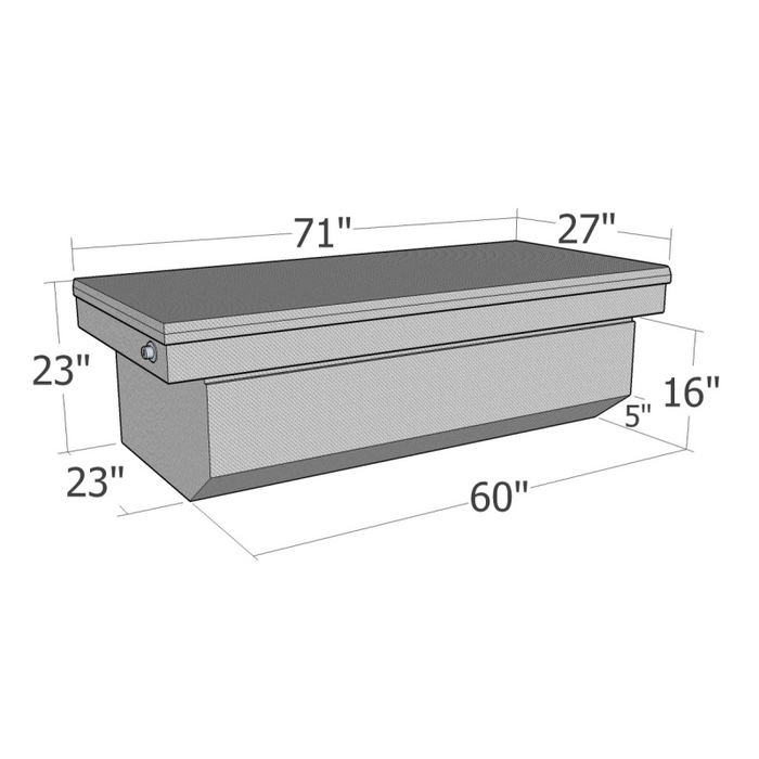 Brute Crossover Tool Box Single Lid Bright Aluminum Full Size Extra Deep / Extra Wide W/ Slant Model RB120FL
