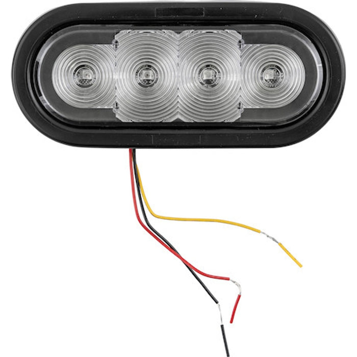 Buyers Products 6 Inch LED Oval Strobe Light with Red/Blue LEDs and Clear Lens Model SL62RB