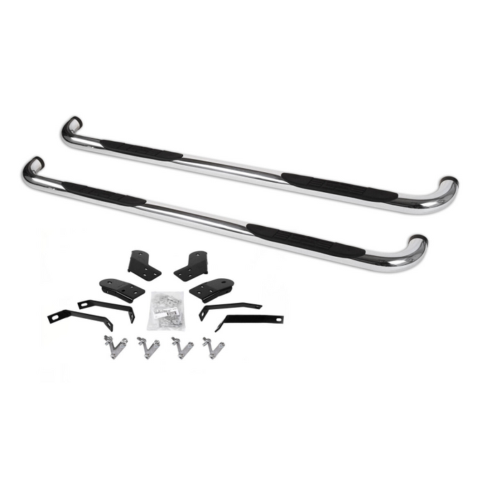 Go Rhino 4000 Series Step Nerf Bars with Mounting Brackets Kit Polished Stainless Steel Model 4109PS