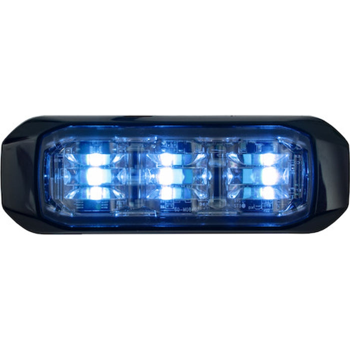 Buyers Products 3-1/2 Inch Wide Angle Tri-Color LED Strobe Light, Amber/Blue/Clear Model 8890928
