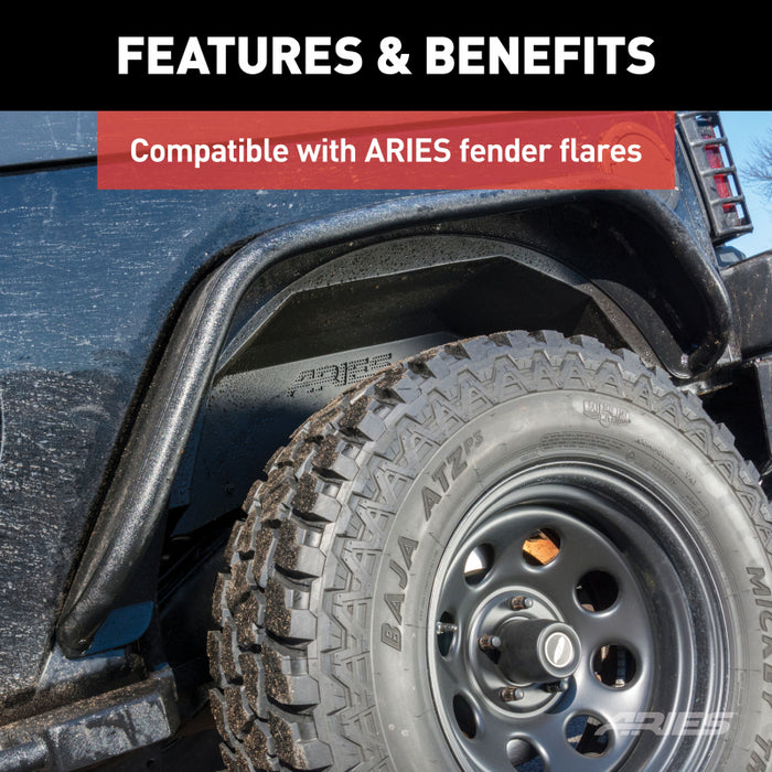 ARIES Jeep Wrangler JK Aluminum Rear Inner Fender Liners Model 2500350