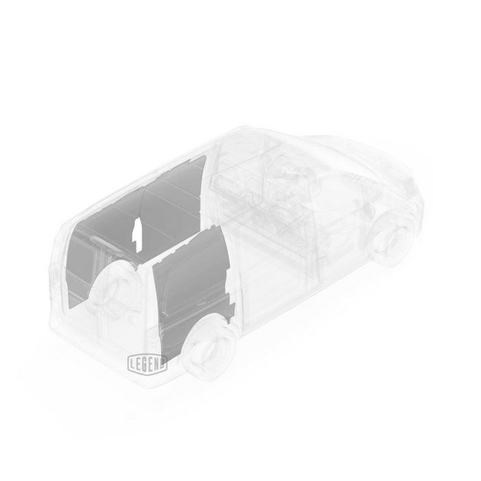 LEGEND EconoLite Wall Liner ONLY - Dual Side Doors Mercedes Metris 126" Wheelbase Cargo Van Low Roof- Textured Grey Model 05M01-20.2