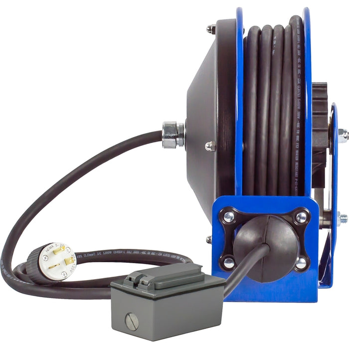 Coxreels PC10 Series Compact Spring Driven Cord Reel Duplex GFCI Light 16 GA x 30 ft. - Cord Included Model PC10-3016-F