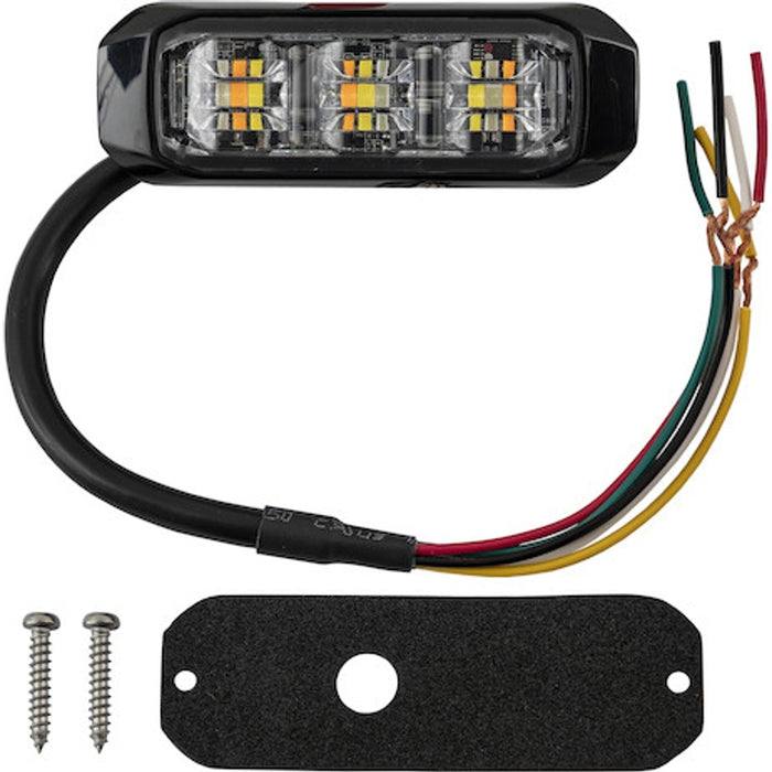 Buyers Products 3 1/2 Inch Wide Angle Tri-Color LED Amber/Green/Clear Strobe Light Model 8890929