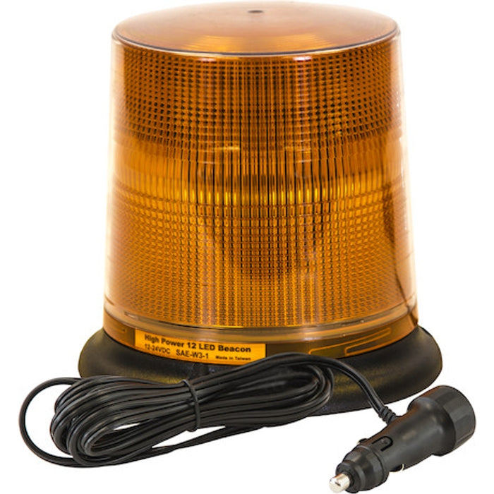 Buyers Products 6.5 Inch by 6.5 Inch Amber LED Beacon Light With Tall Lens  (Magnetic Mount with 10 Foot Auxiliary Power Cord) Model SL695A