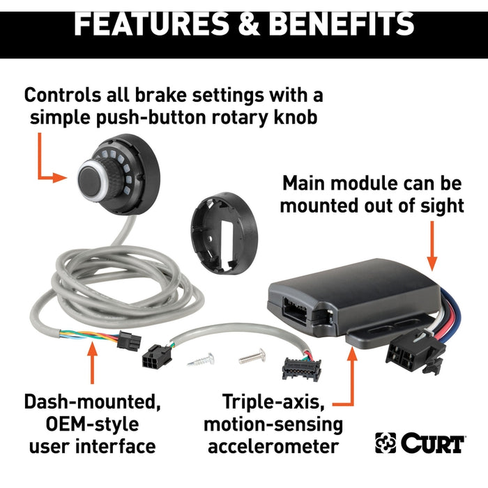 CURT Spectrum Original Equipment Style, Integrated Electric Trailer Brake Controller, Proportional Model 51170