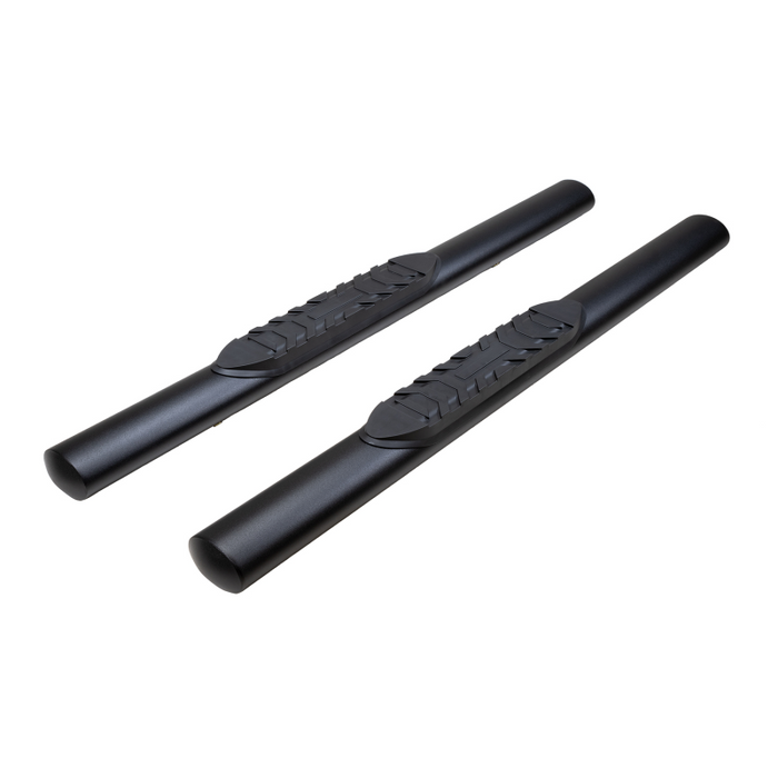 TrailFX 4" Oval Straight Step Nerf Bars W/ Step Pads Matte Black Steel Model A1556T