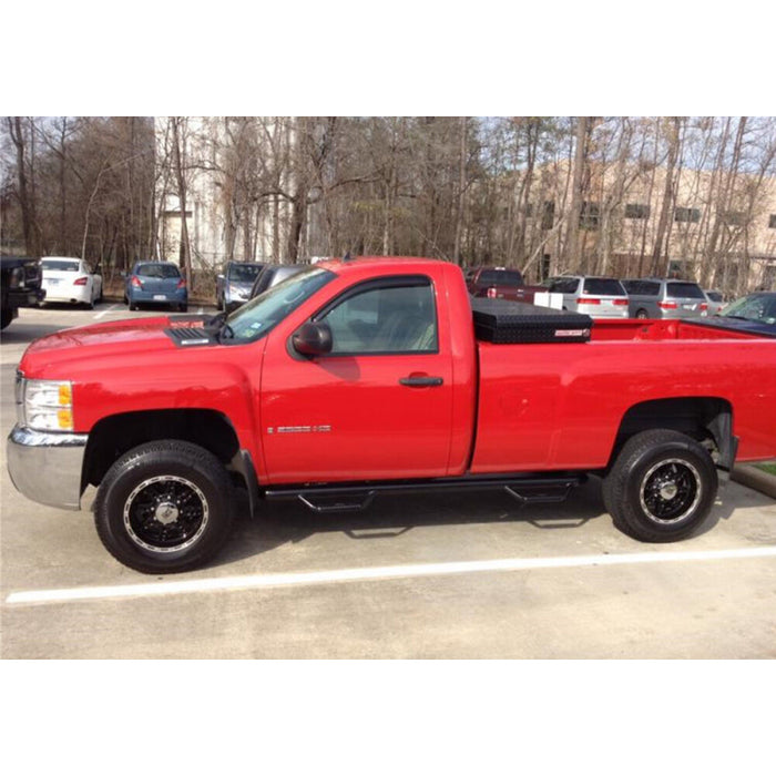 N-Fab Wheel To Wheel Side Steps Gloss Black Steel Model F1777RC-4